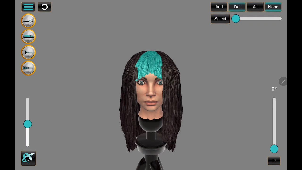 DIGITAL HAIR SIMULATORWork Process/Layered hair 180° angle haircut