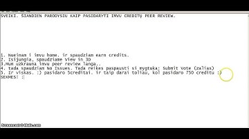 Turorial`as kaip pasidaryti imvu creditu. (Peer Review)