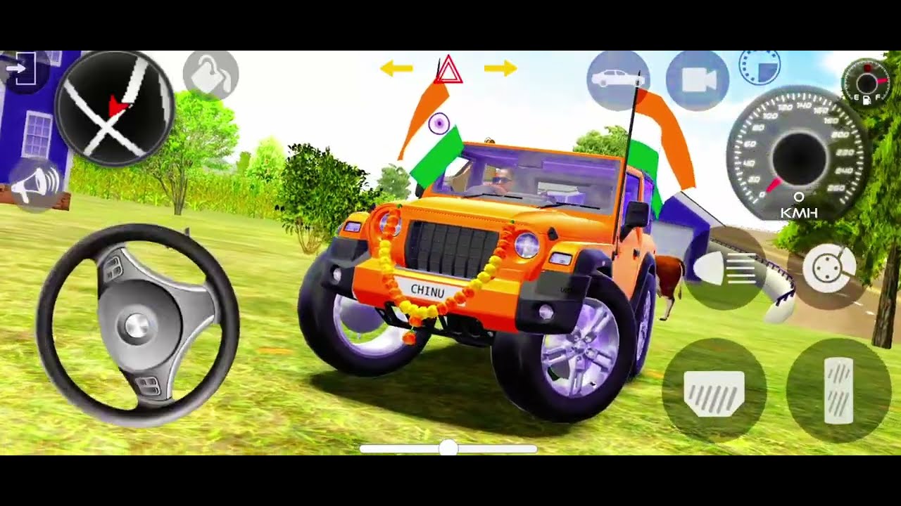 Orange 🧡 Thar 4x4 Indian Cars Simulator 3D Game Play