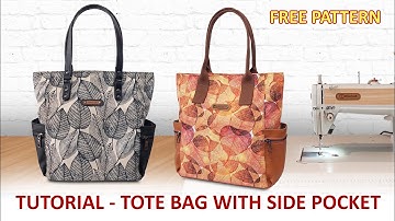 DIY Tote Bag with Side Pocket - Free Pattern and Tutorial - Cara membuat tas kantong samping