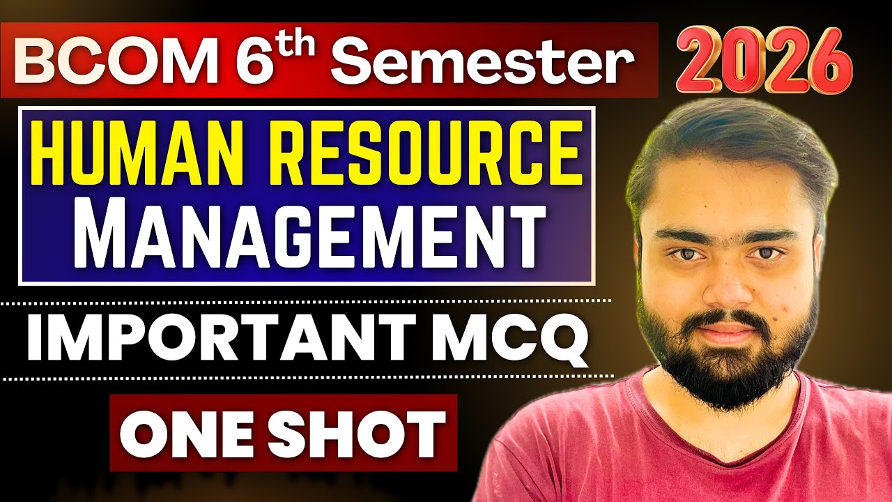 Human Resource Management BCOM 6th Semester Most Important MCQ 2026 ...