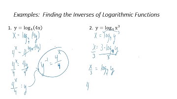 Finding the Inverse of a Logarithmic Function