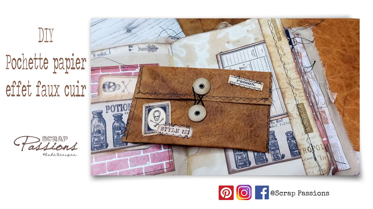 DIY Pochette papier effet faux cuir ( utilisation de la glycérine)