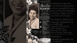 Celebration Of Life For Mother Alberta Mason