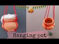 Diy 1 minute hanging pot quick and easy hanging pot with rope janmashtmi decoration special 2023