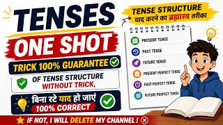 TENSE OneShot 🔥 | All 12 Tense Structures with TRICK 😱 | 100% Guarantee to Learn Tenses | SirG:Arav