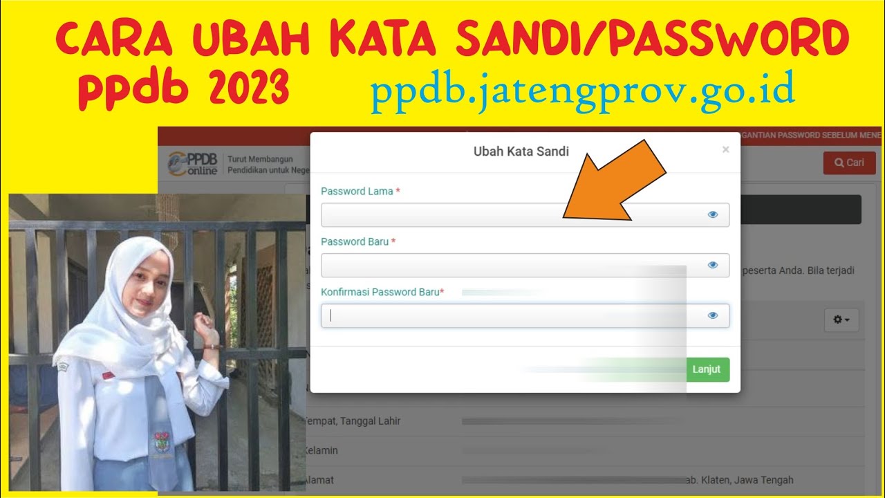 Cara ubah password kata sandi ppdb sma smk ppdb jateng 2023 youtube