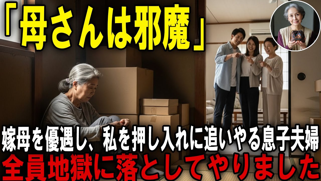許可なく嫁母を家に招き私を邪魔者扱いして押し入れに追いやる息子夫婦。速攻家売却し復讐してやりました