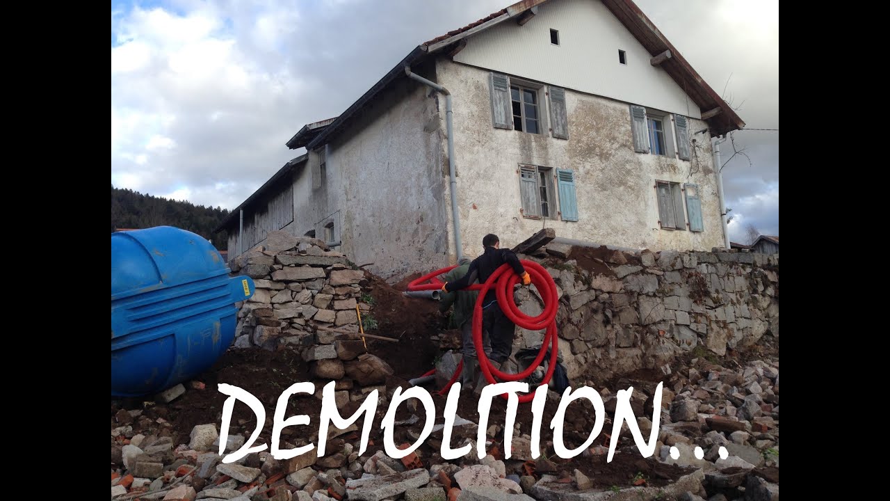 Démolition des murs intérieurs - Rénovation MAISON ep 2 - construction travaux Vagney Vosges DIY