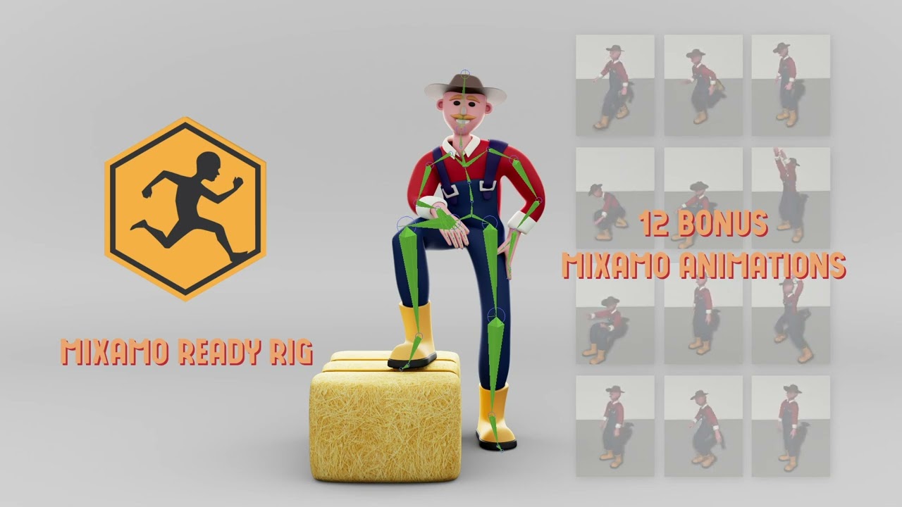 Farmers - 3D Character, Mixamo Rig Download