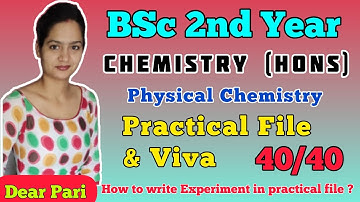BSc (Hons) 2nd Year 3rd Semester Physical Chemistry Practical File 2024 ‎@Dear_Pari