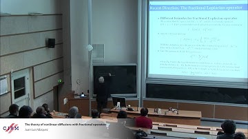 Juan Luis Vázquez: The theory of nonlinear diffusion with fractional operators