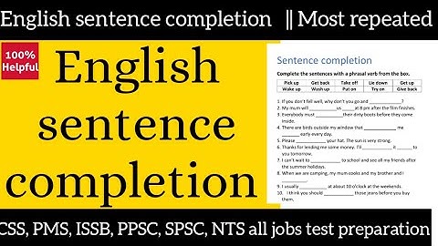 English sentence completion || #css #spsc #nts #fpsc #iba #pcs #pms #ppsc etc mcqs