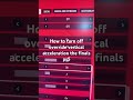 How to turn off override vertical acceleration the finals ps5