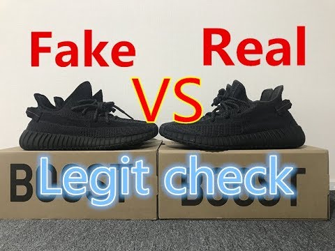 Comparison Real vs Fake Adidas Yeezy 350 v2 Black|Legit Check - YouTube