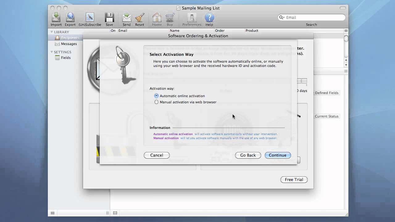 iMac Mailer - how to unlock and activate mass mailer