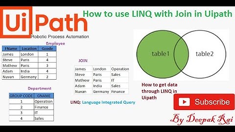 How to use LINQ with Join in Uipath | Uipath RPA