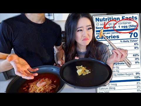 Mukbanger Only Eating Recommended Serving Sizes for 24 hours! *TINY IMPOSSIBLE PORTIONS
