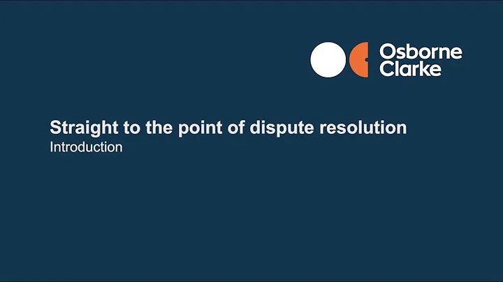Straight to the point of dispute resolution