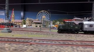 The miniature train passenger view on a model railway line 4K UHD