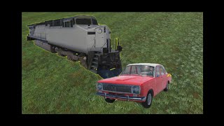 24- ою Волгу сбил поезд. #sovietcarsimulator