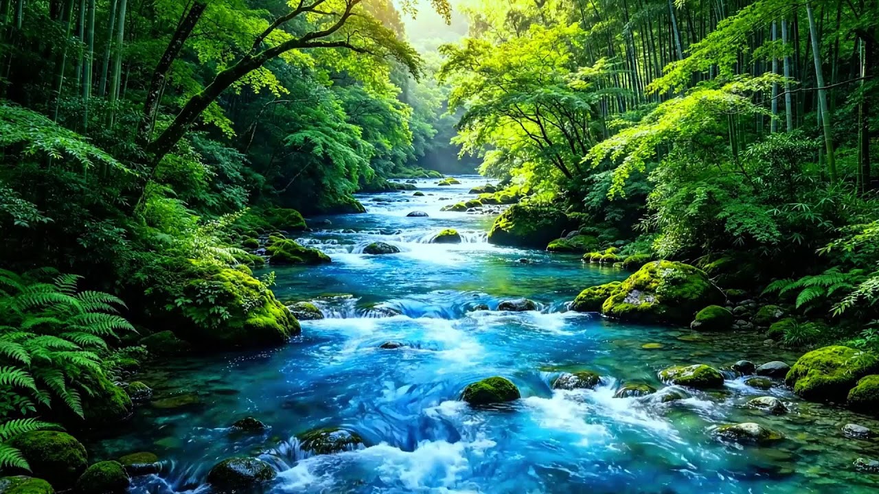 Find Stillness in the Forest 🌿 Gentle Riverside Sounds & Relaxing Piano ...