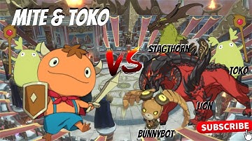 NI NO KUNI: CROSS WORLDS FAMILIAR ARENA GAMEPLAY | FRONT MITE & TOKO vs BUNNYBOT STAG MOLTEN TEAM