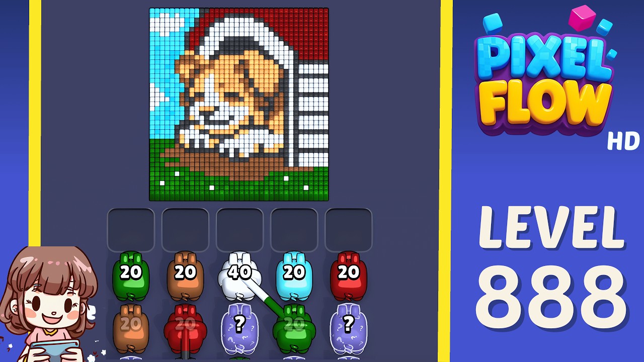 Pixel Flow Level 888 Solution Walkthrough - YouTube
