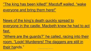 Macbeth ACT 2 retold in modern day english