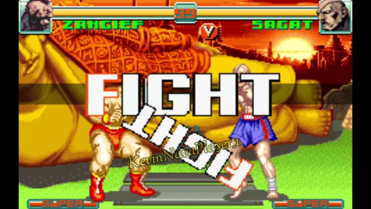 SuperStreetFighter2TurboRevival) GBA Modo Arcade Zangief VS Sagat nivel experto del CPU