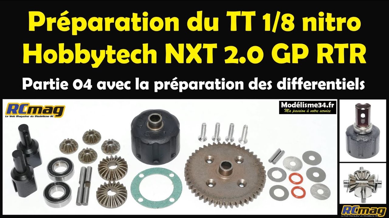 Préparation du Buggy TT 1/8 nitro Hobbytech NXT 2.0 GP RTR - Partie 04 avec les différentiels