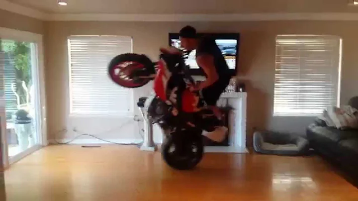 Darius Khashabi Hitting Circle Wheelies In The Liv...