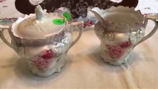 Estate Sale Garage Sale Finds Video #83:   Sterling Pyrex Opalescent Glass RS Prussia