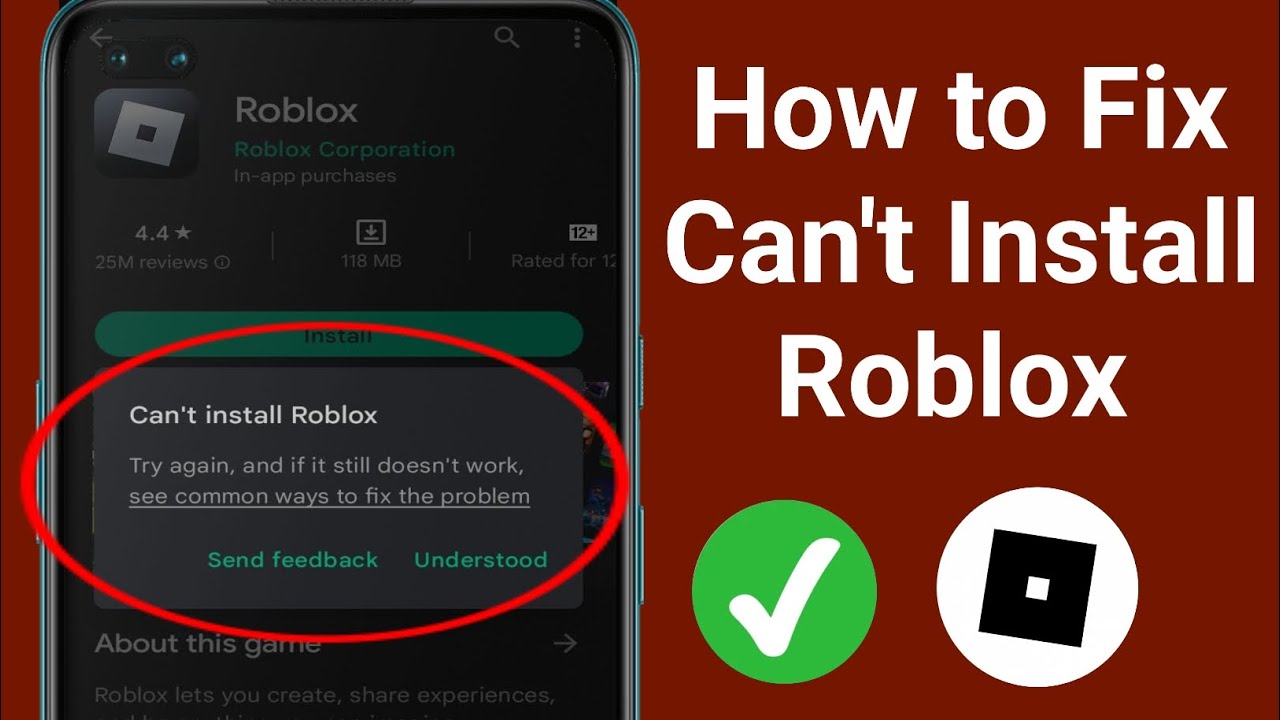 Fix Can't Install Roblox App Error On Google Play Store Android