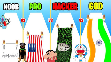 NOOB VS PRO VS HACKER VS GOD IN FLAG PAINTERS WITH SHINCHAN & CHOP & OGGY!