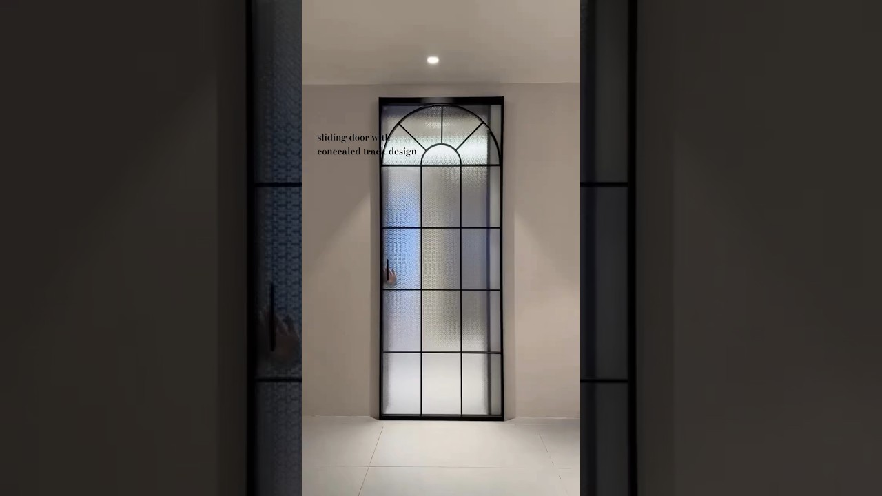 Interior aluminum sliding door with concealed track 