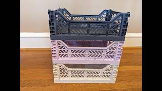 Luna Crates Collapsible Storage Boxes – Foldable, Stackable 3-Pack with Handles