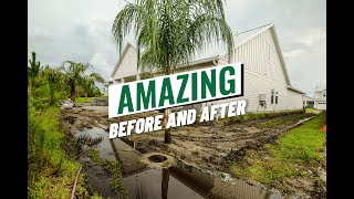 Amazing Drainage plus Landscape Before and After at Beachwalk Northeast Florida