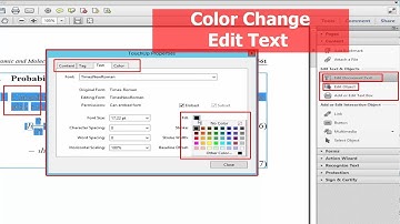 Change color and edited text by using adobe acrobat pro