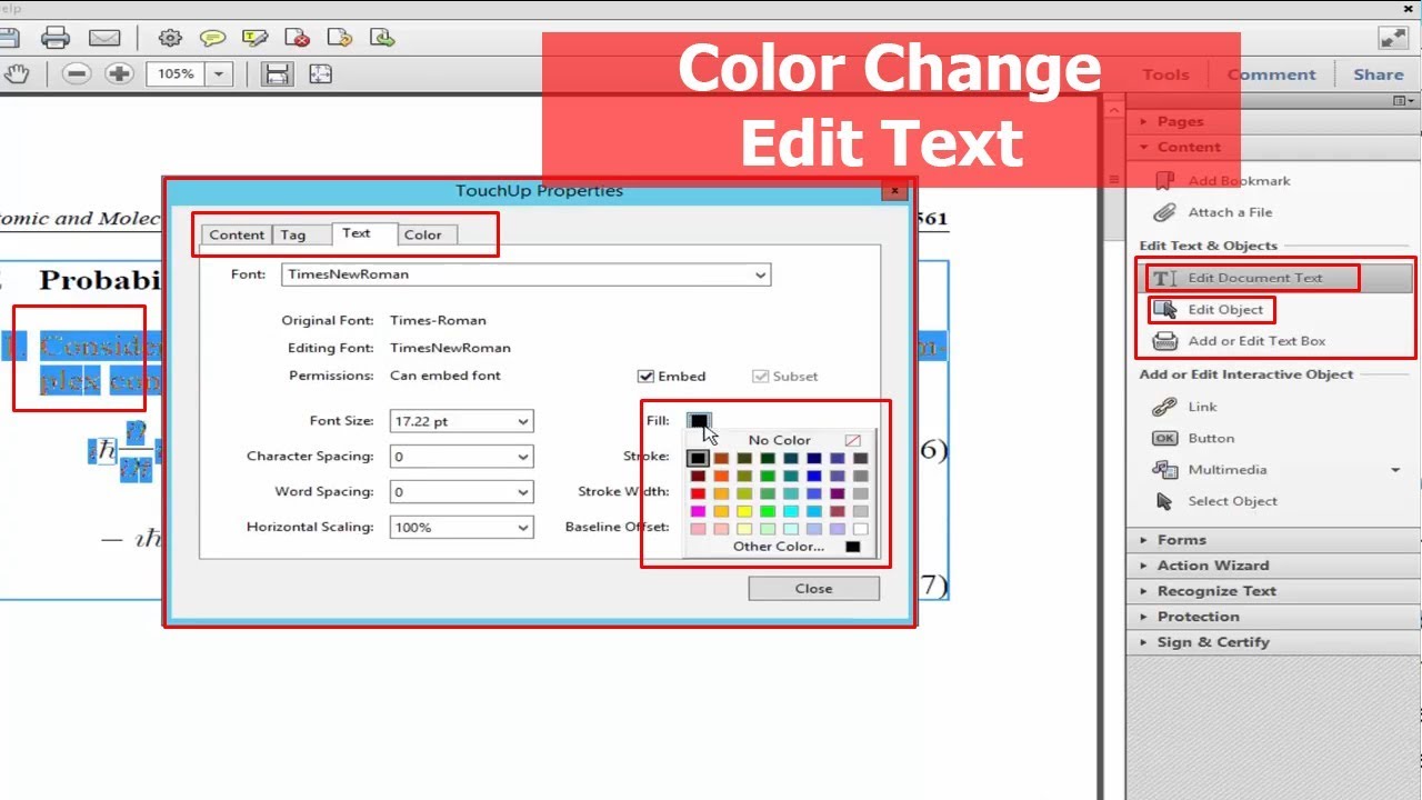 edit text in adobe acrobat 7.0 professional