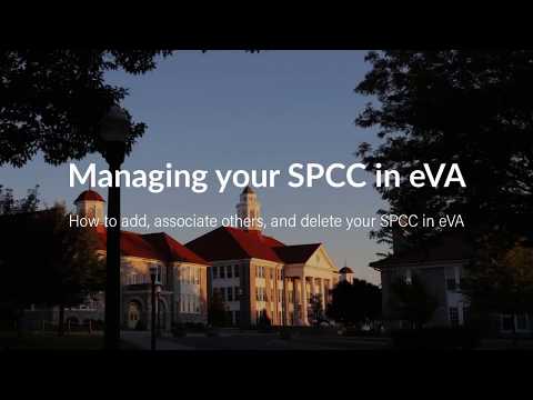Managing Your SPCC in eVA