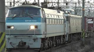 JR貨物 EF66 133号機+EF81 303号機(ムド)+後補機EF67 105号機 貨物列車2074レ 2011.3
