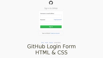Creating Login Form - GitHub | HTML & CSS