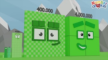 Looking for Numberblocks Comparison 4 to 4,000,000 GIANT Numberblocks Number Pattern Colourblocks