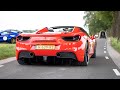 Ferrari 488 Spider with Akrapovic Exhaust - LOUD Revs, Accelerations & Donuts !