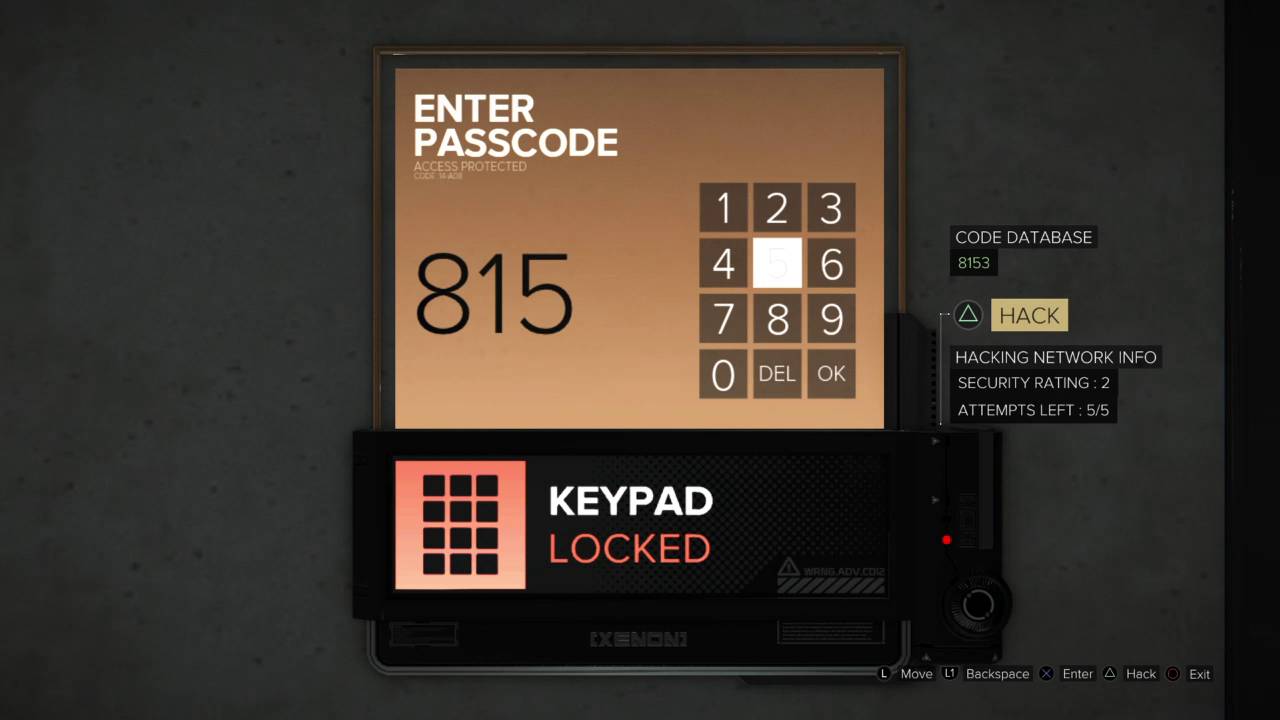 Deus Ex: Mankind Divided: East Corridor Airshaft Room Keypad - Palisade Blade-01 - System Rift