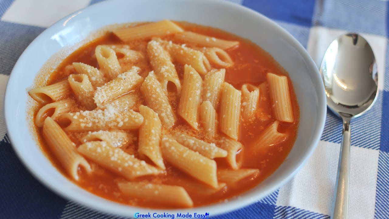 Pasta Soup - Slurp in tomato sauce by Yiannis - Μακαρόνια Σουλού | Greek Cooking Made Easy