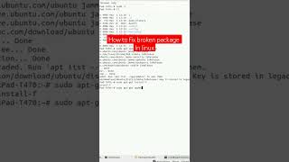 How to fix broken dependence package error Part 1 #linux #tutorial #howto #shortsfeed #shorts Wealth