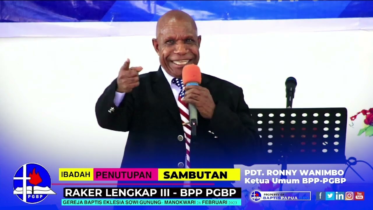 SAMBUTAN KETUA UMUM BPP PGBP | PDT. RONNY WANIMBO, S.TH | IBADAH PENUTUPAN RAKER III PGBP | 2023