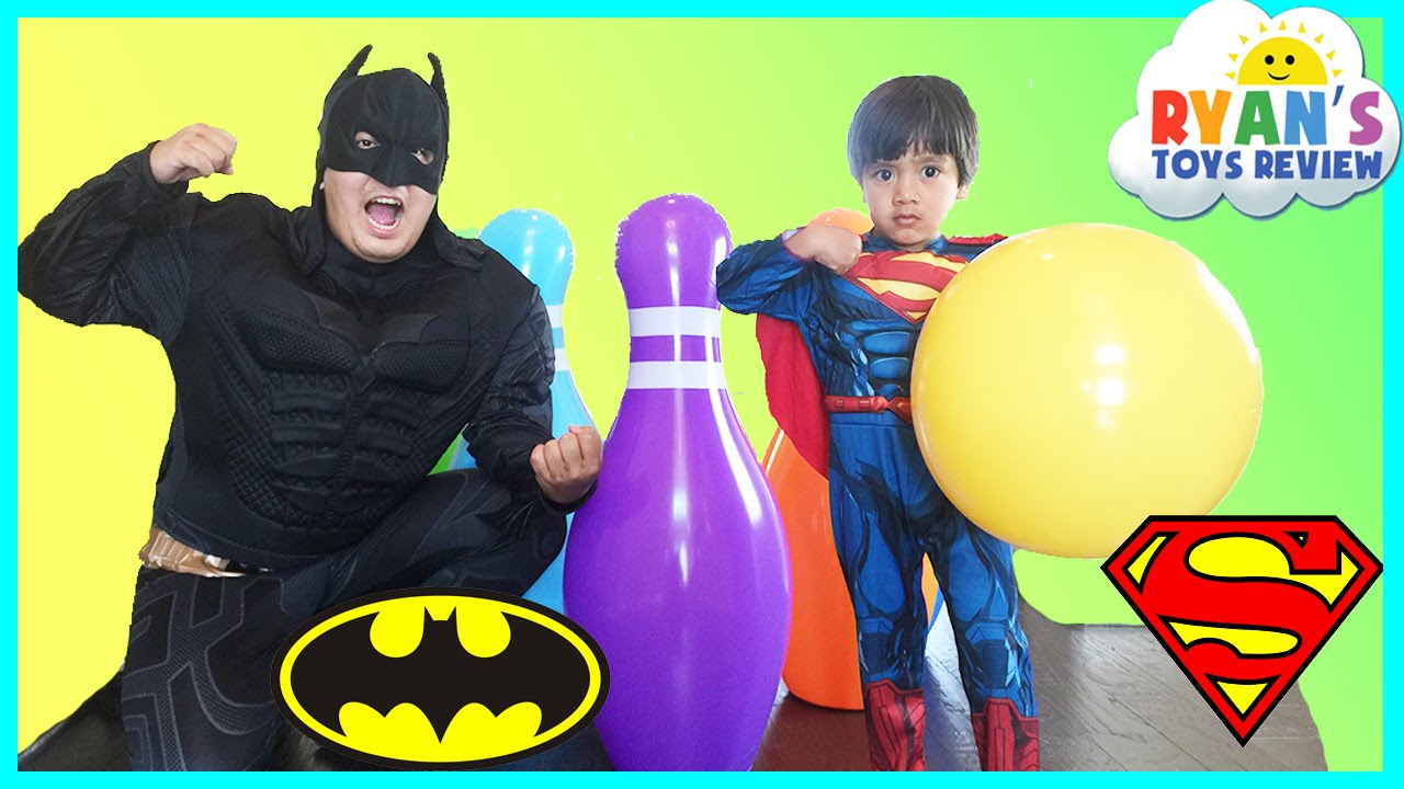 Batman vs Superman Giant Bowling Challenge Inflatable toys for kids -  YouTube